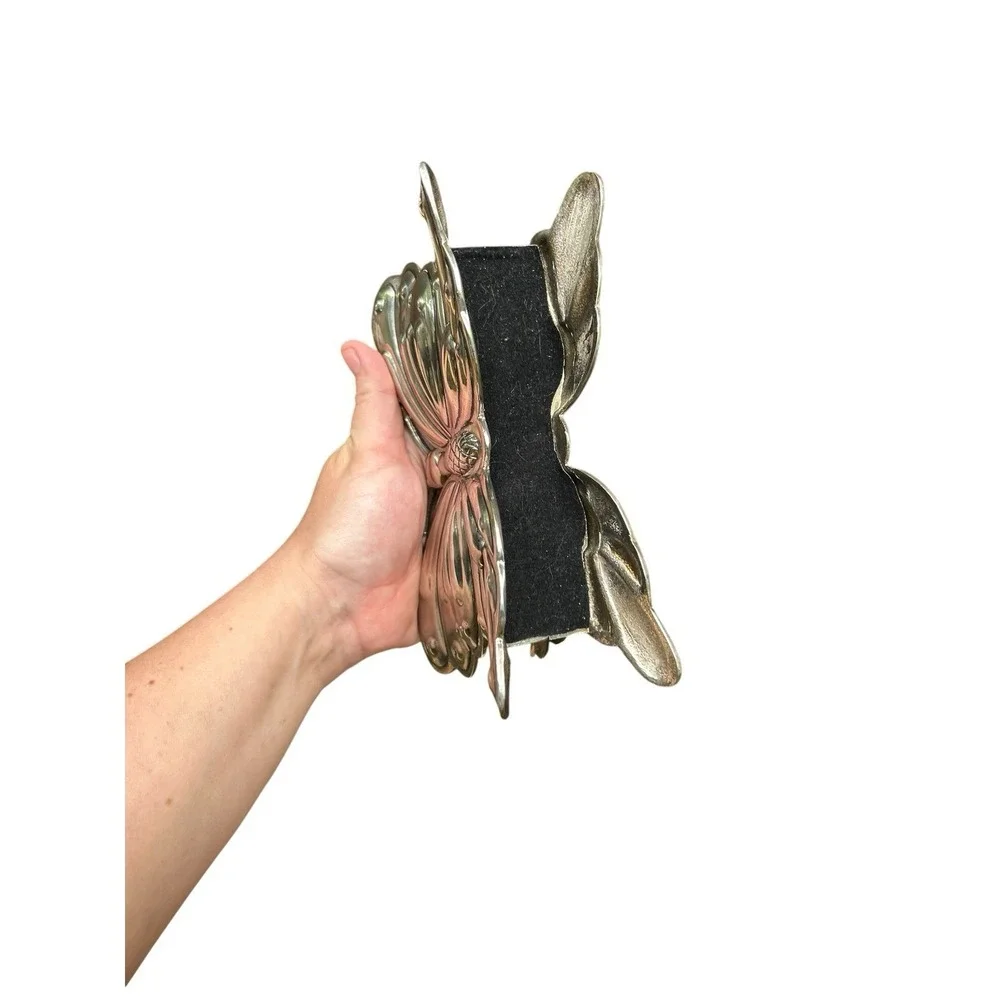 Vintage Goldinger Silver Plated Butterfly Napkin Holder # 6696 MCM